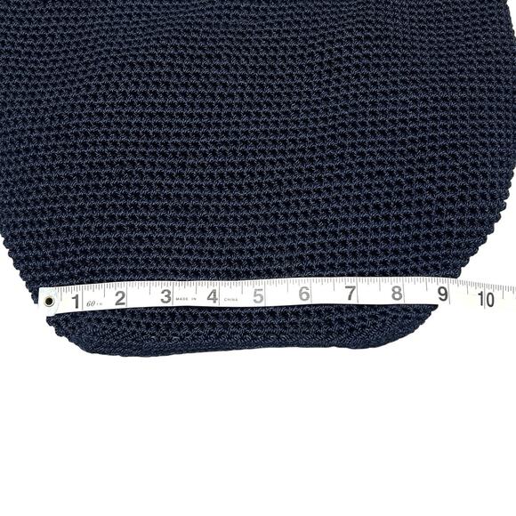 Purse The Sak Crochet Hobo Shoulder Bag Dark Blue Slouchy Inner Zip Pocket Lined - Picture 10 of 14